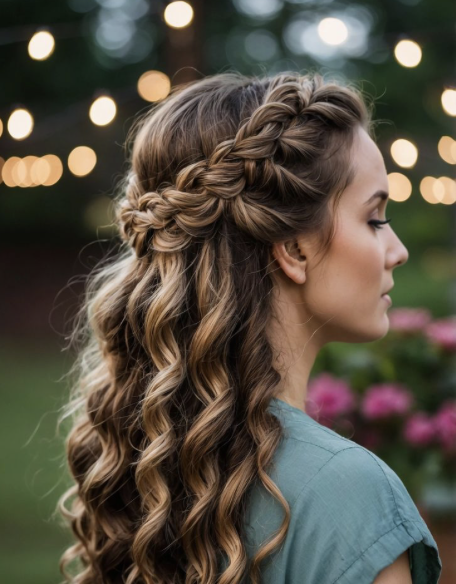 Braided crown hairstyle for women