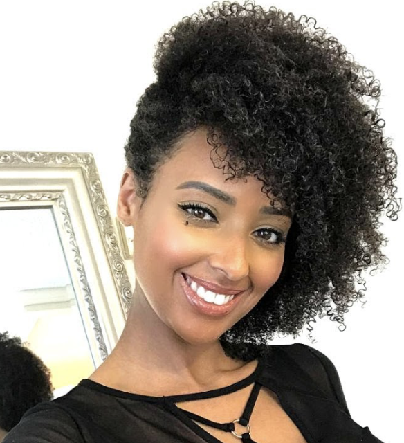 Side-swept curly updo hairstyle for women